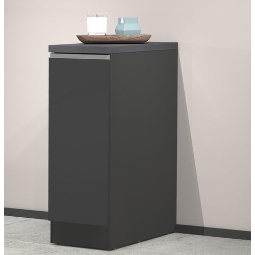 Apothekerschrank KOCHSTATION "KS-Sole,Apothekerkommode", schwarz (anthrazit, anthrazit, schiefer), B:30cm H:85cm T:60cm, Schränke, Breite/Höhe 30/85 cm, Anbau-und Unterbau möglich