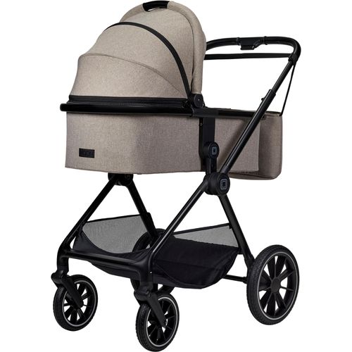 Kombi-Kinderwagen MOON "Clicc" braun (mud) Baby Kinderwagen inkl. Fußsack und Wickeltasche