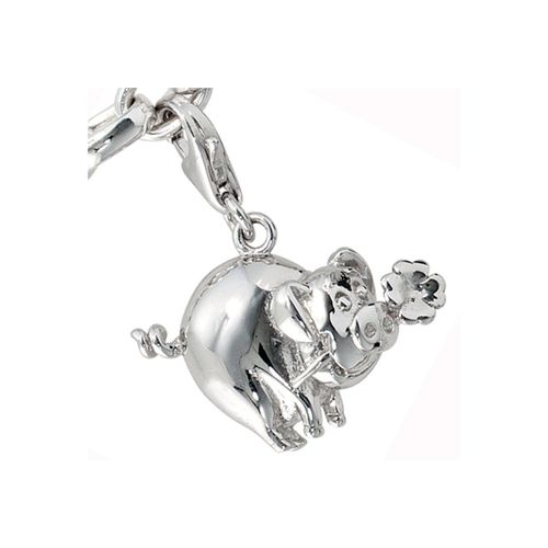 Charm-Einhänger JOBO "Glücksschwein" Charms silberfarben (silber 925) Damen 925 Silber