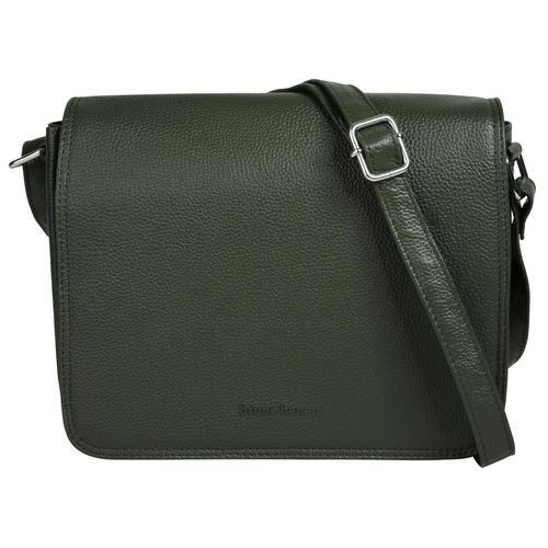 Umhängetasche BRUNO BANANI Gr. B/H/T: 24cm x 19cm x 7cm onesize, grün (oliv) Damen Taschen echt Leder