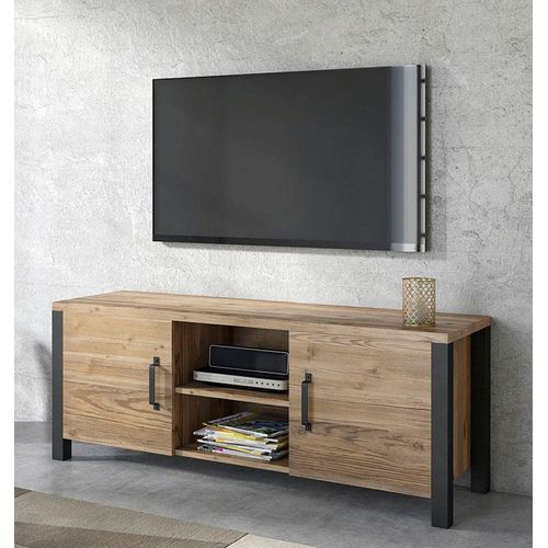 Lowboard HOME AFFAIRE "Olin WM" Sideboards Gr. B/H/T: 147cm x 57cm x 43cm, schwarz (appenzeller fichte /appenzeller -schwarz supermatt)