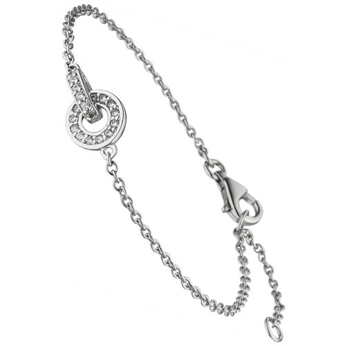 Armband JOBO, silber (silber 925, weiß), Armbänder, Damen, Silber 925 (Sterlingsilber), 925 Silber mit 20 Zirkonia