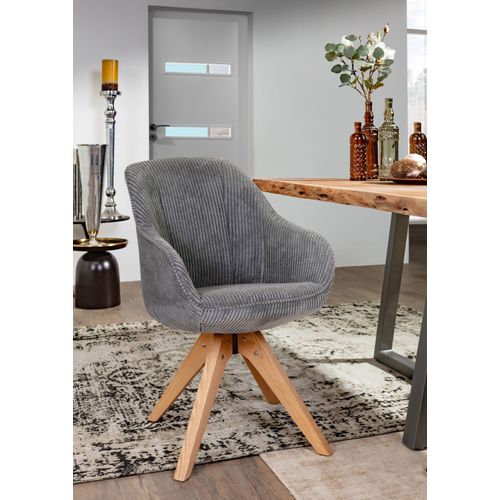 Esszimmersessel GUTMANN FACTORY, grau, B:60cm H:86cm T:65cm, 100% Polyester, Sessel