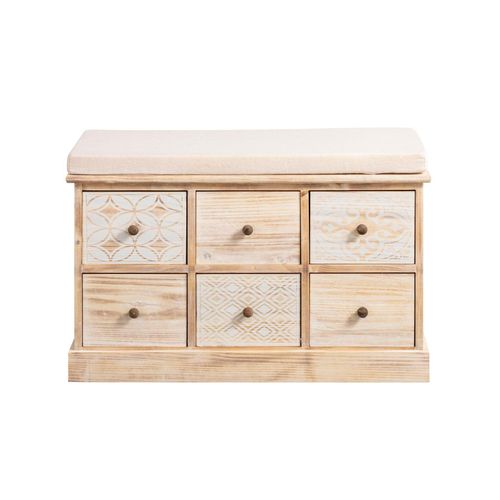 Bank HEINE HOME, beige (natur, weiß), B:78cm H:50cm T:35cm, Holz, MDF, Sitzbänke