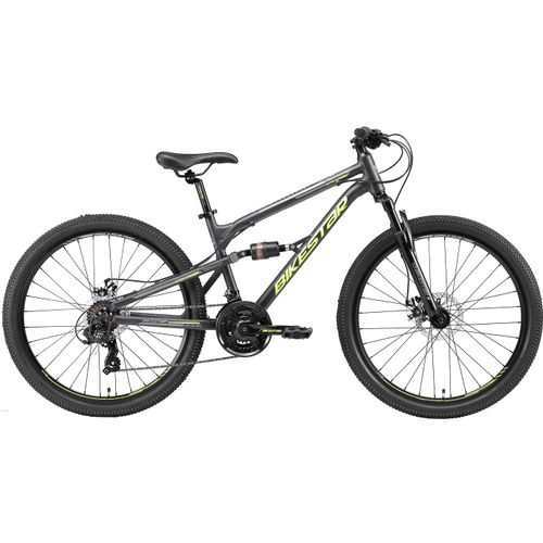 Mountainbike BIKESTAR Fahrräder Gr. 42cm, 27,5 Zoll (69,85cm), schwarz für Damen und Herren, Kettenschaltung