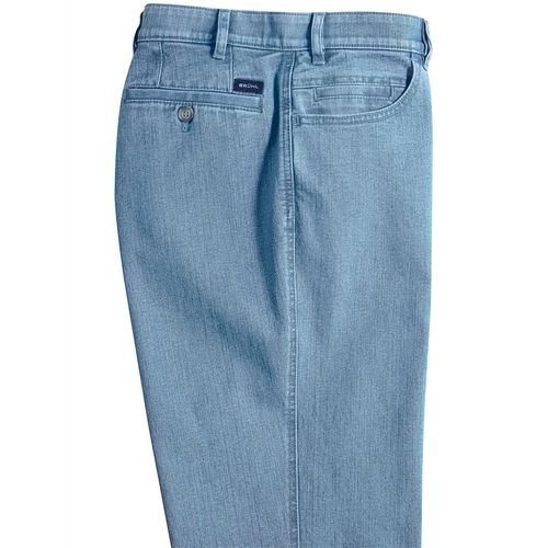 Dehnbund-Jeans BRÜHL Gr. 30, Unterbauchgrößen, Verkürzte Leibhöhe, blau (blau, bleached) Herren Jeans