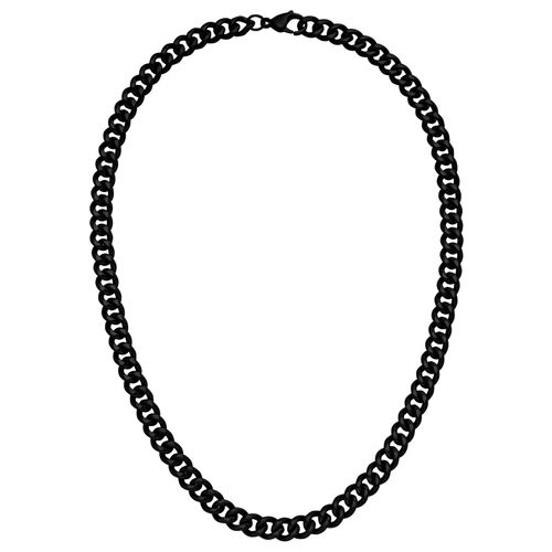 Kette ohne Anhänger JOBO, schwarz, Halsketten, Damen, Edelstahl, L: 55cm, Edelstahl schwarz beschichtet 55 cm