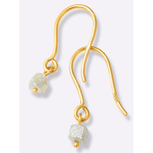 Paar Ohrhaken LADY, gold (gelbgold 375), Ohrringe, Damen, Blautopas ct, Diamanten