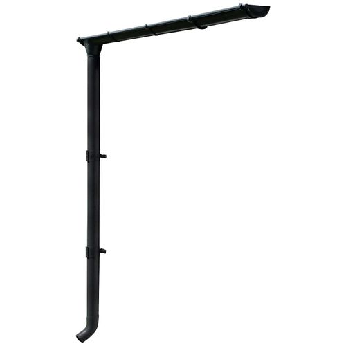 Dachrinne SKANHOLZ, grau (anthrazit), B:10cm L:251cm, Metall, Rinnen, mit Fallrohr, 251 cm