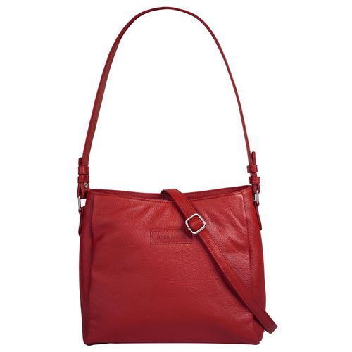 Shopper BRUNO BANANI Gr. B/H/T: 27cm x 25cm x 10cm onesize, rot Damen Taschen echt Leder