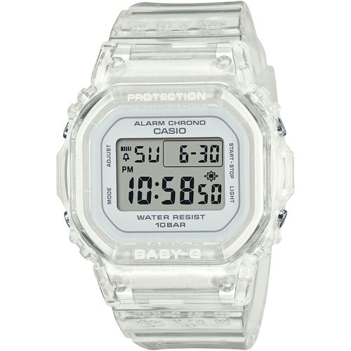 Chronograph CASIO BABY-G Armbanduhren farblos (transparent) Damen Quarzuhr, Armbanduhr, Damenuhr, automatischer Kalender, digital, Timer