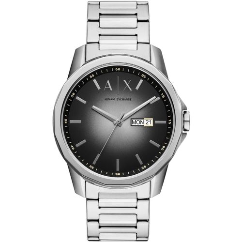 Quarzuhr ARMANI EXCHANGE Armbanduhren silberfarben Herren Armbanduhr, Herrenuhr, Datum mit Tag und Wochentag, Edelstahlarmband