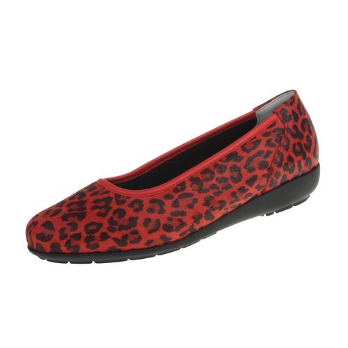 Ballerina NATURAL FEET "Jasmin" Gr. 39, rot (rot, schwarz) Damen Schuhe mit Leopardenprint