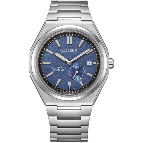 Automatikuhr CITIZEN Armbanduhren silberfarben (titansilberfarben, blau) Damen Armbanduhr, Herrenuhr, Damenuhr, Titan, Saphirglas, bis 10bar wasserd.