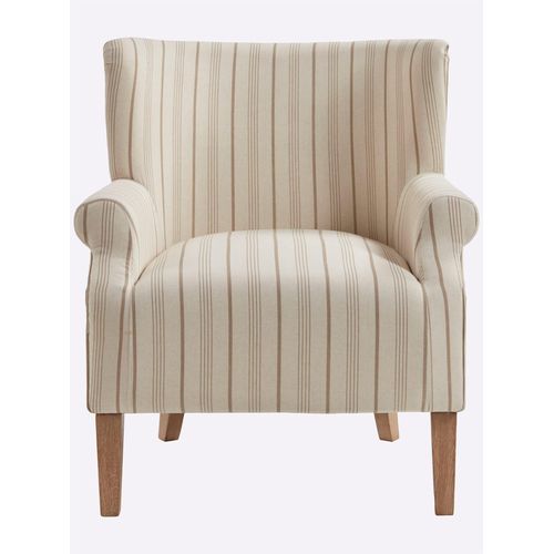 Sessel HEINE HOME, beige (ecru), B:78cm H:90cm T:86cm, 100% Polyester, Füße:100% Gummibaum, Gestell:100% Sperrholz, Sessel