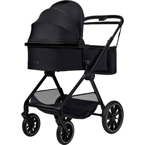 Kombi-Kinderwagen MOON "Clicc" schwarz (onyx) Baby Kinderwagen inkl. Fußsack und Wickeltasche