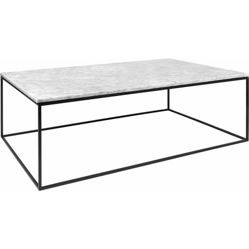 Couchtisch TEMAHOME "Gleam", weiß (weiße marmorplatte, schwarz), B:120cm H:40cm T:75cm, Tische, mit einer Platte aus Marmor oder Holz