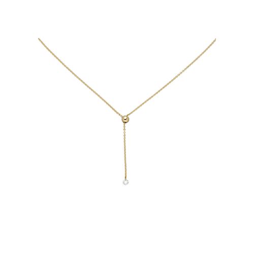 Collier JOBO, gelb (gelbgold 750), Halsketten, Damen, Gelbgold 750-Diamanten, L: 45cm, Gelbgold 750, Diamanten, 750 Gold mit 1 Diamant 45 cm