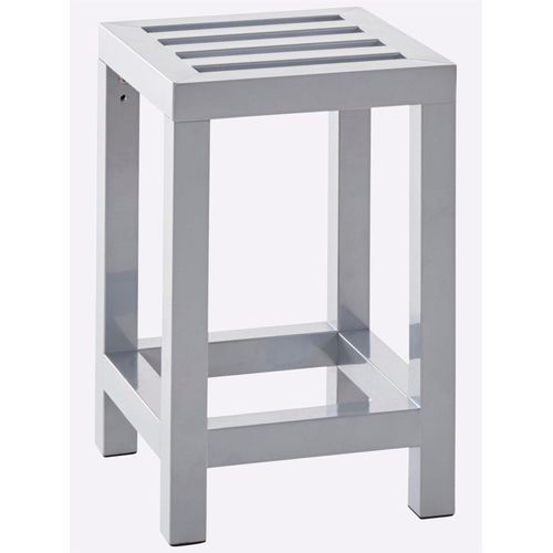 Hocker, silber (silberfarben), B:30cm H:45cm T:30cm, Hocker, Sitzhocker Badhocker