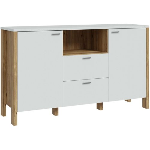 Sideboard FORTE Sideboards Gr. B/H/T: 146,4cm x 86,5cm x 41,6cm, 2 St., grau (mauvella eiche, secret grau)