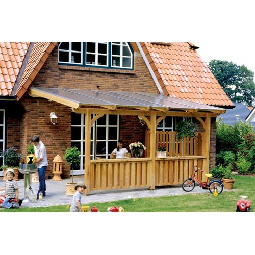 Brüstungsgeländer SKANHOLZ, beige (natur), H:84cm L:270cm, Geländer