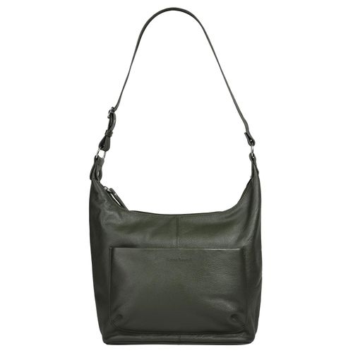 Shopper BRUNO BANANI, Damen, Gr. B/H/T: 38cm x 29cm x 11cm onesize, grün (oliv), Leder, unifarben, leicht glänzend, Taschen, echt Leder