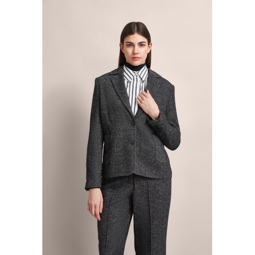 Kurzblazer BUGATTI, Damen, Gr. 38, schwarz, 50% Polyester, 30% Wolle, 10% Polyacryl, 5% Baumwolle, 5% sonstige Faser, unifarben, casual, normal, Langarm, Blazer, aus feinem Woll-Mix