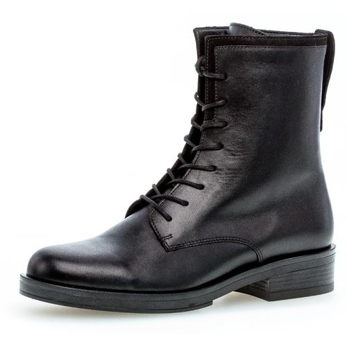 Schnürstiefelette GABOR, Damen, Gr. 39, schwarz, Kalbsleder, unifarben, klassisch, Schuhe, mit Innenreißverschluss