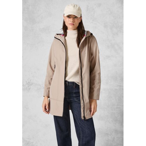 Langmantel CECIL Gr. XXL (46), beige (creamy almond beige) Damen Mäntel mit Reißverschluss-Detail