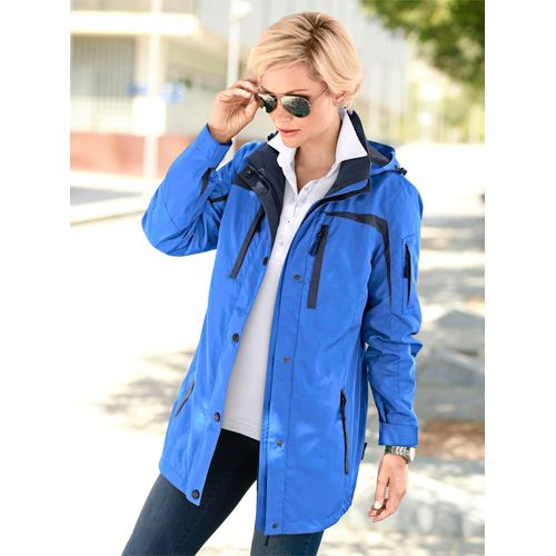 Funktionsjacke CASUAL LOOKS, Damen, Gr. 18, blau (mittelblau), 100% Polyester, unifarben, Jacken