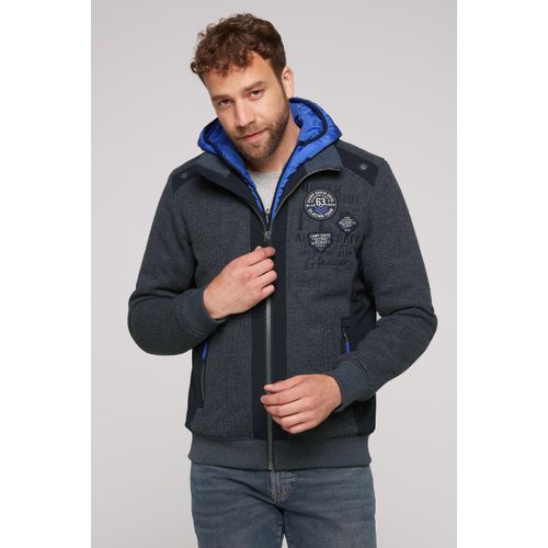 Outdoorjacke CAMP DAVID Gr. M, blau (blue navy melange) Herren Jacken mit Softshell-Einsätzen