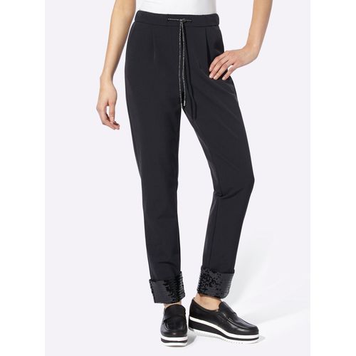 Jogger Pants HEINE Gr. 38, Normalgrößen, schwarz Damen Hosen