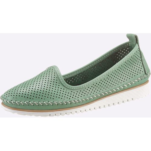 Slipper, Damen, Gr. 39, grün (mint), Leder, Leder, sportlich, Schuhe