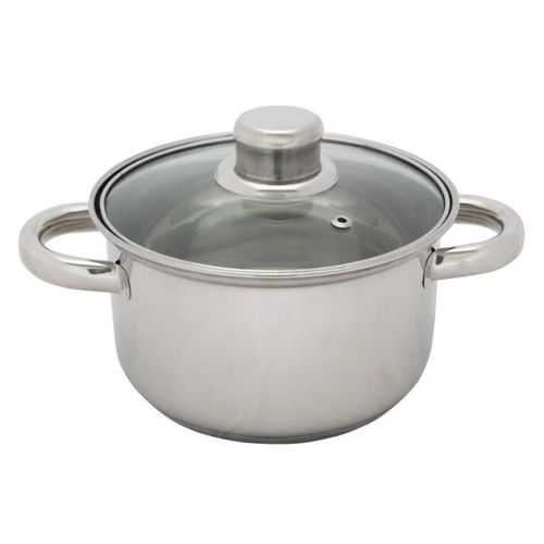 Kochtopf Edelstahl mit Glasdeckel 3,5 L 20 cm Topf Kochen