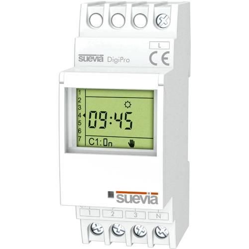 Suevia Zeitschaltuhr für Hutschiene DigiPro 1 Wechsler 16 A 250 V/AC Tagesprogramm, Wochenprogramm, Ferienprogramm, Impulsprogramm