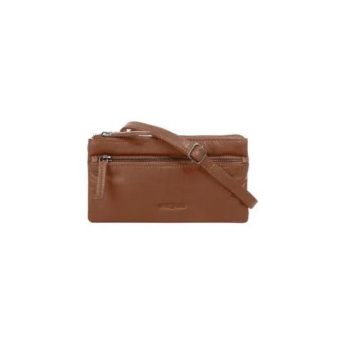 Abendtasche WOUWOU Gr. B/H/T: 21cm x 12cm x 3cm onesize, braun (cognac) Damen Taschen echt Leder