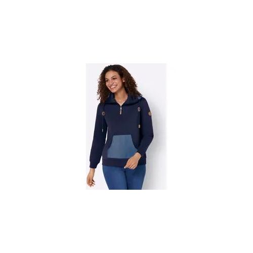 Sweatshirt CASUAL LOOKS Gr. 36, blau (marine) Damen Sweatshirts