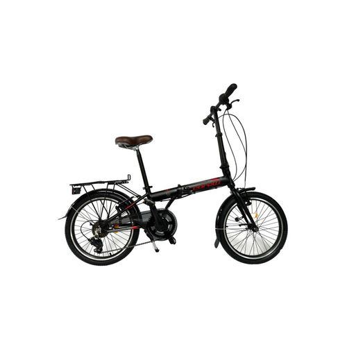 20 Zoll Alu Faltrad Klapprad Shimano 7-Gang-Schaltung Klappfahrrad Schwarz-Rot