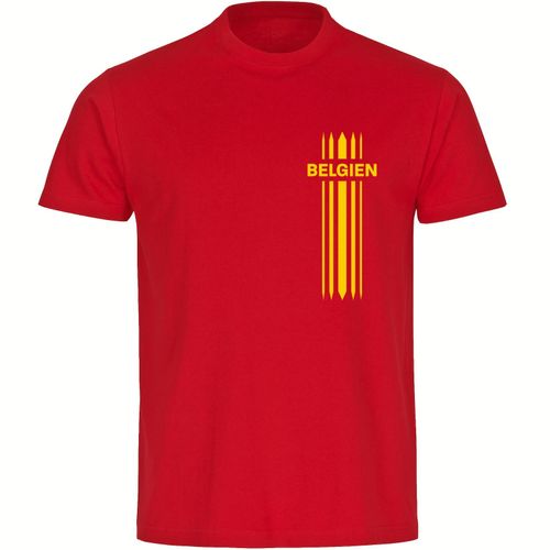 multifanshop Herren T-Shirt - Belgien - Streifen - Druck gelb - Männer