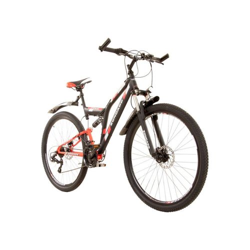 Blue 5.0 MTB Fully Fahrrad 170-185 cm 28 Zoll Mountainbike für Damen und Herren mit Beleuchtung