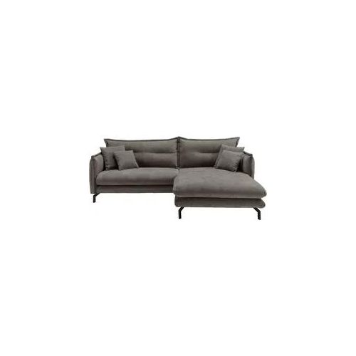 Ecksofa Lava Graubraun Velours