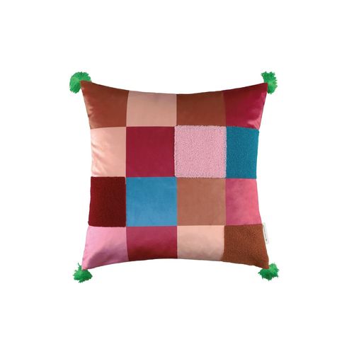 TOM TAILOR Unisex Zierkissenhülle mit Karomuster, rosa, Karomuster, Gr. 45X45