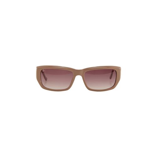 TOM TAILOR DENIM Damen Rechteckige Sonnenbrille, braun, Uni, Gr. ONESIZE
