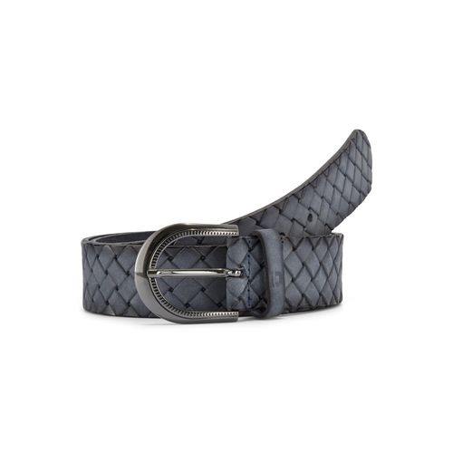 TOM TAILOR DENIM Damen TTMARTHA Flechtgürtel aus Leder, blau, Gr. 80