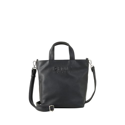 TOM TAILOR DENIM Damen Maxime Shopper, schwarz, Uni, Gr. ONESIZE