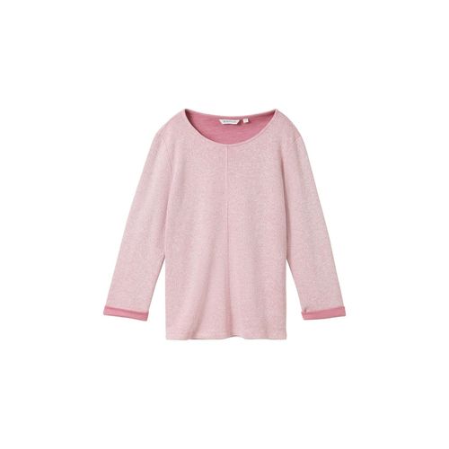 TOM TAILOR Damen 3/4 Arm Sweatshirt, rosa, Melange Optik, Gr. M