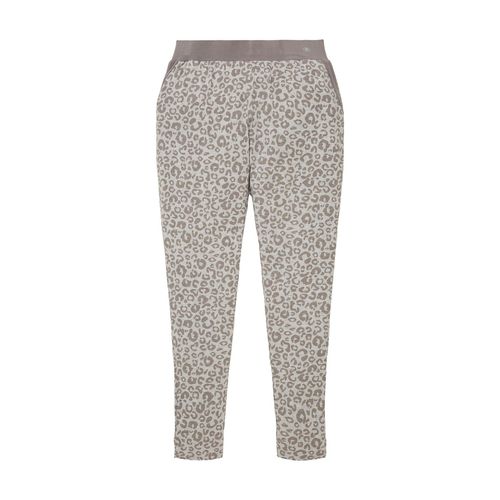 TOM TAILOR Damen Pyjama-Hose mit Leo-Print, grau, Animalprint, Gr. XXL/44