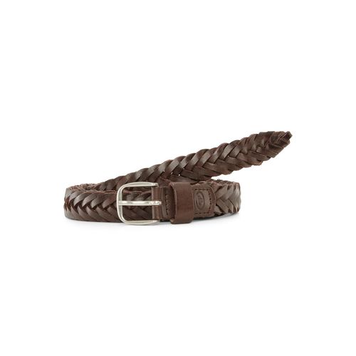 TOM TAILOR Damen TTCLAUDETTE Flechtgürtel aus Leder, braun, Gr. 105