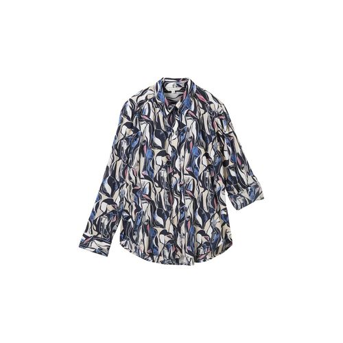TOM TAILOR Damen Bluse mit Muster, blau, Gemustert, Gr. 34