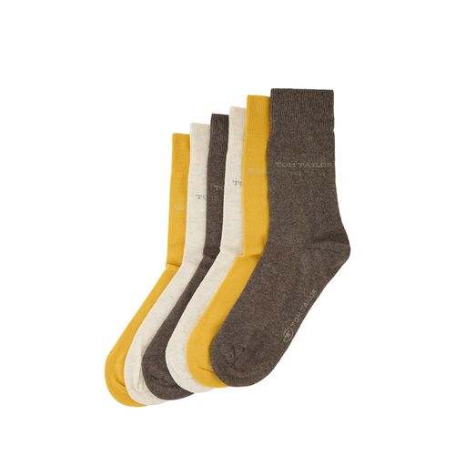 TOM TAILOR Damen Basic Socken im Sechserpack, braun, Uni, Gr. 35-38